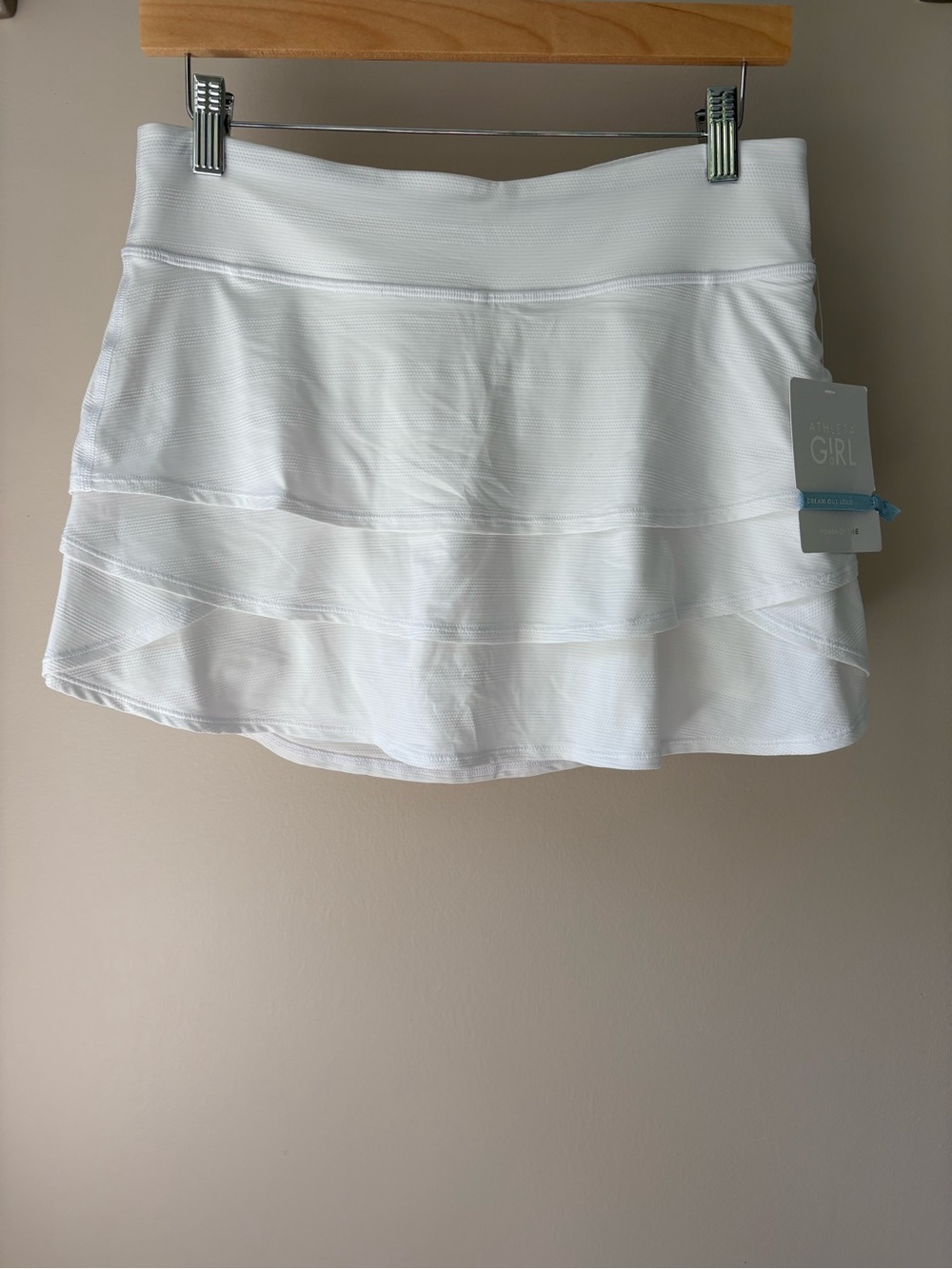 ATHLETA GIRL White Tiered Tennis Skort With Built-in Shorts Size XXL/16